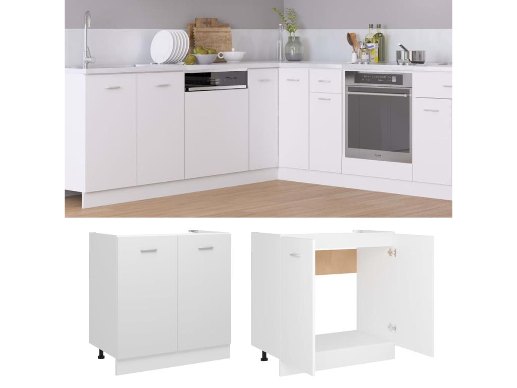 Mueble bajo lavabo Blanco 80x46x81,5 cm Madera contrachapada