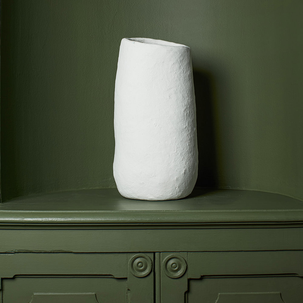 Vase Marie en papier maché - Beige