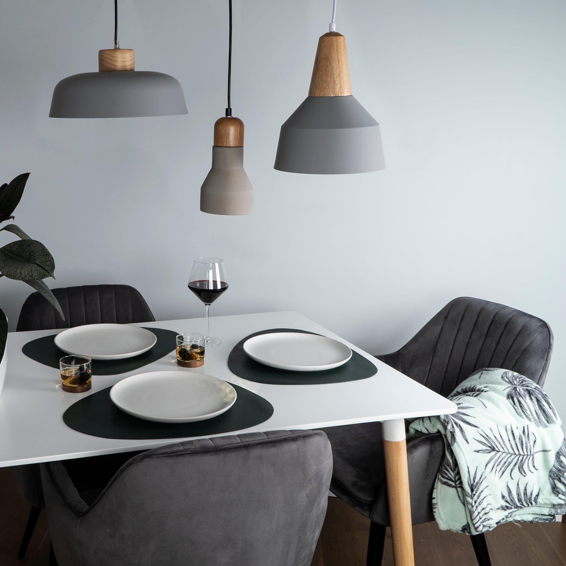 QUVIO Hanglamp hout en beton - QUV5047L-GREY