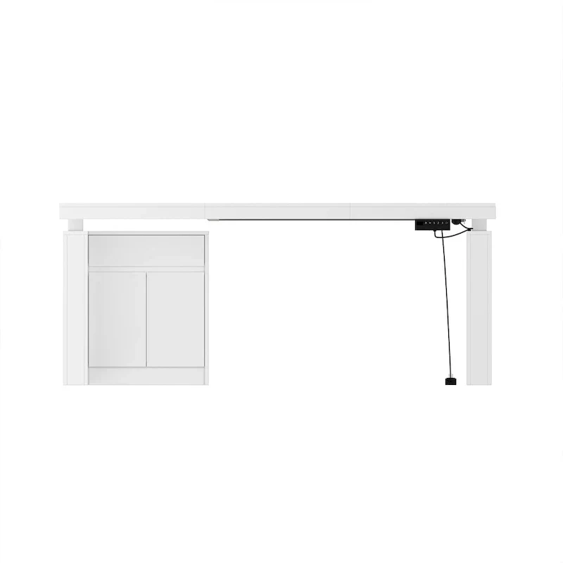 Modern White Adjustable Workstation - 70.9W Dining Table & Office Desk