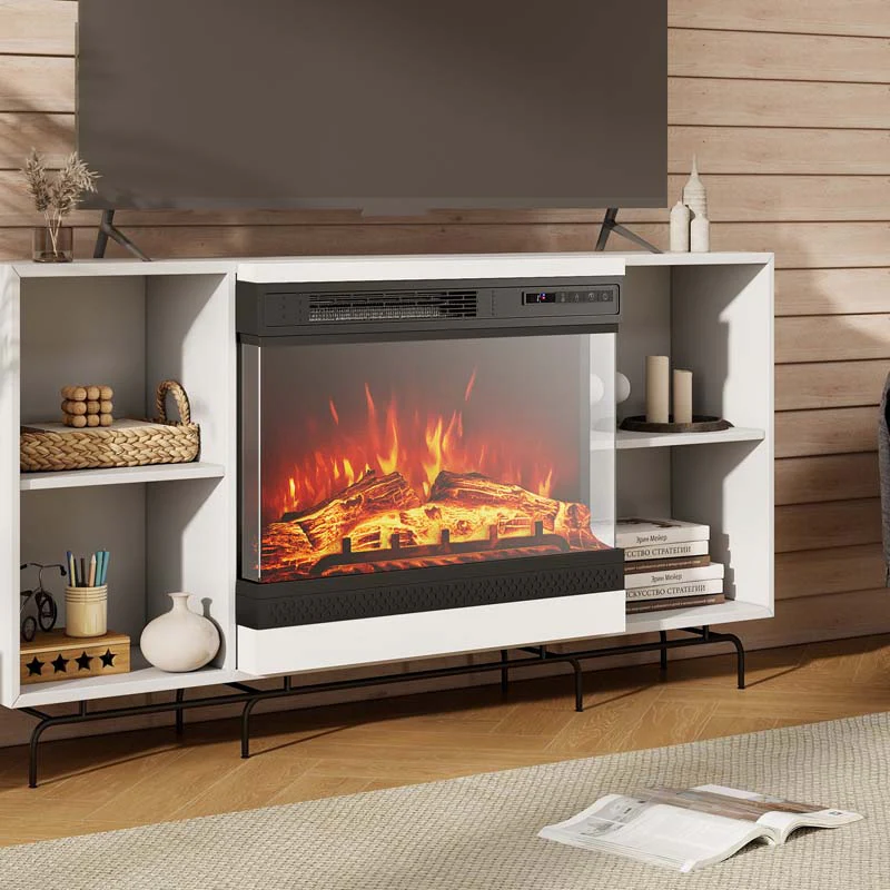 Eletriclife 24 Inches 3-Sided Glass Electric Fireplace Heater with Remote Control