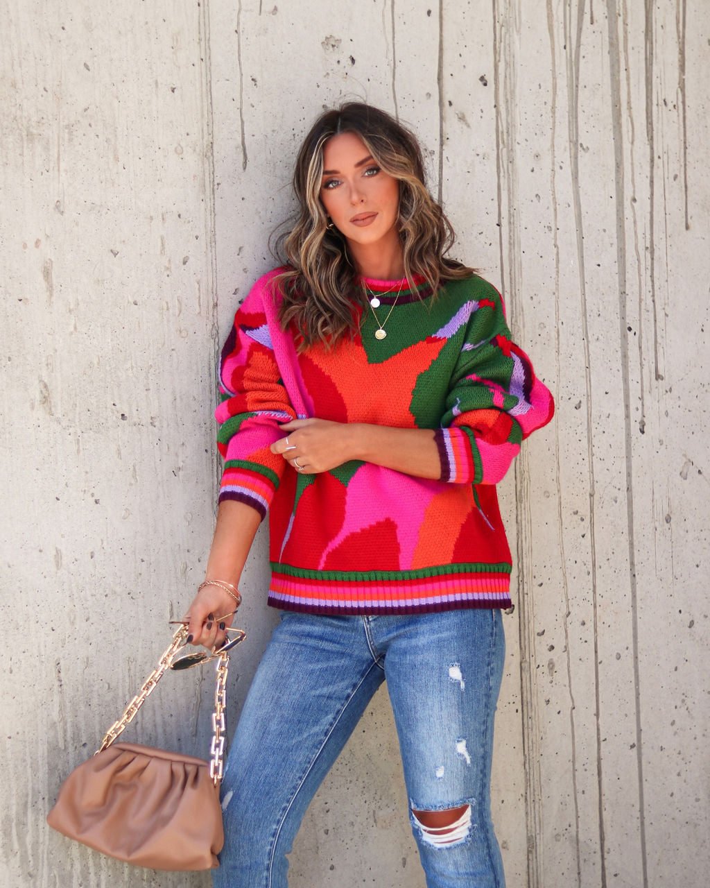 Girl From Rio Printed Knit Pullover Sweater - Se7enfashion
