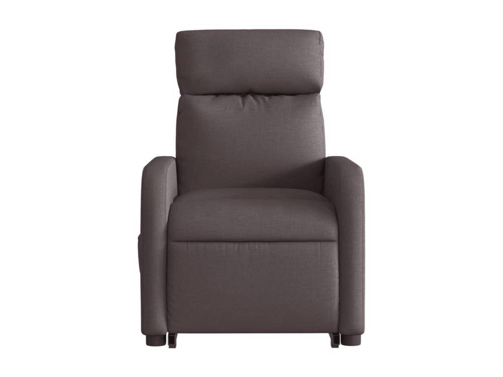 Sillón masaje eléctrico reclinable elevable tela marrón oscuro