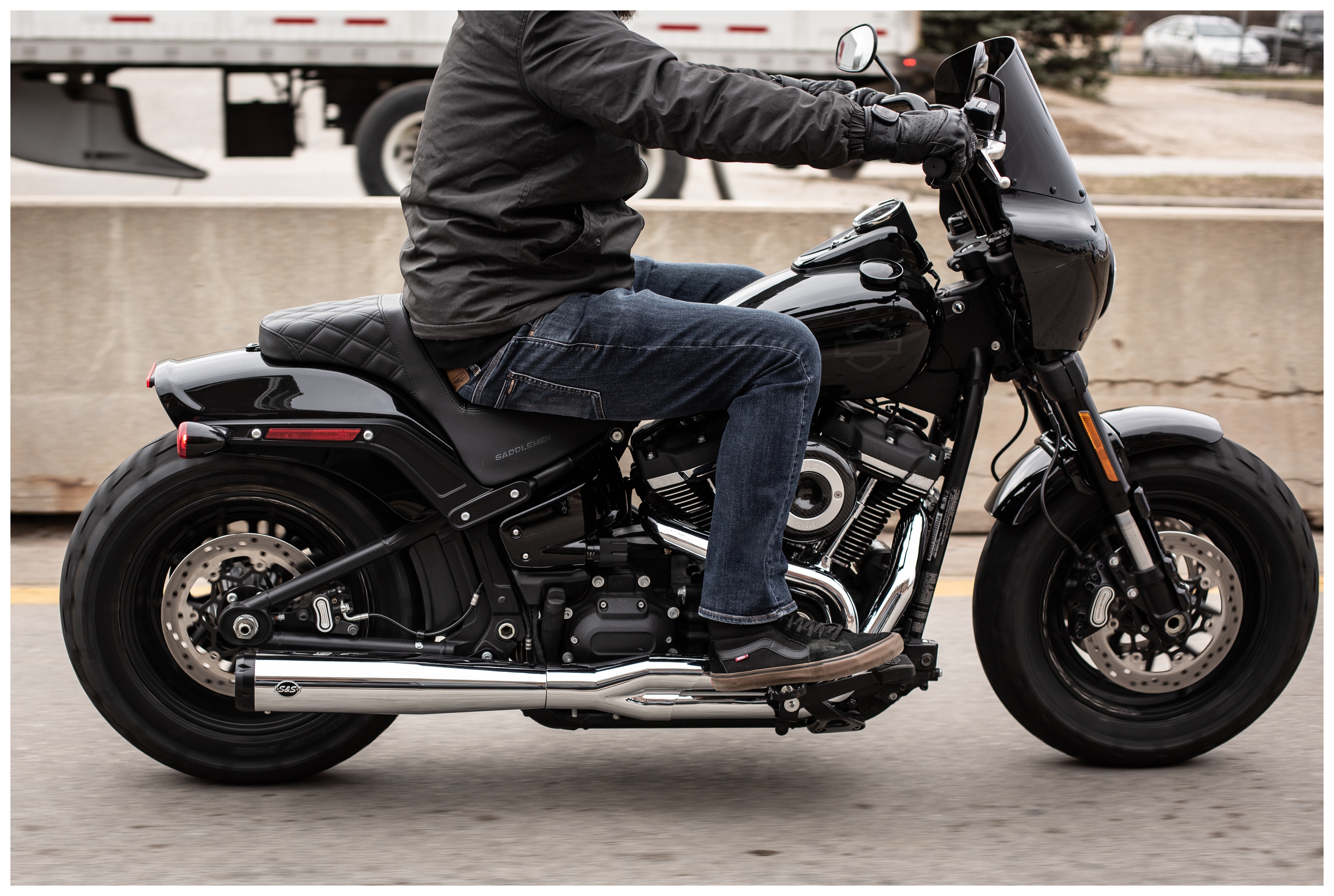 SportsBikeShop S&S Cycle SuperStreet 2-Into-1 Exhaust For Harley