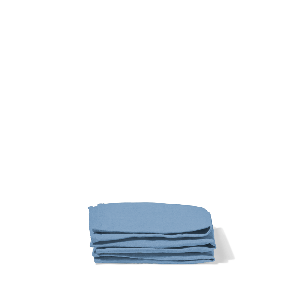 Serviette de table en lin lavé - Bleu Primaire