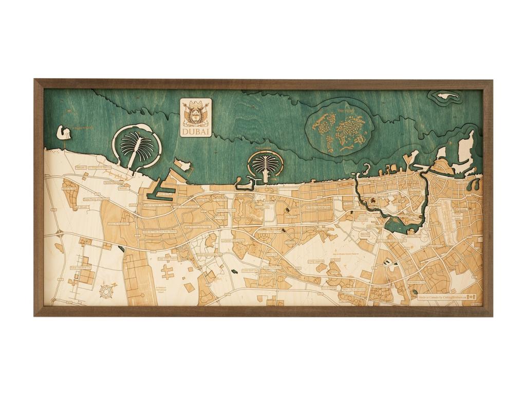Mapa 3D con Marco Dubai, Multicolor, 81x6x41 cm, CUTTING BROTHERS