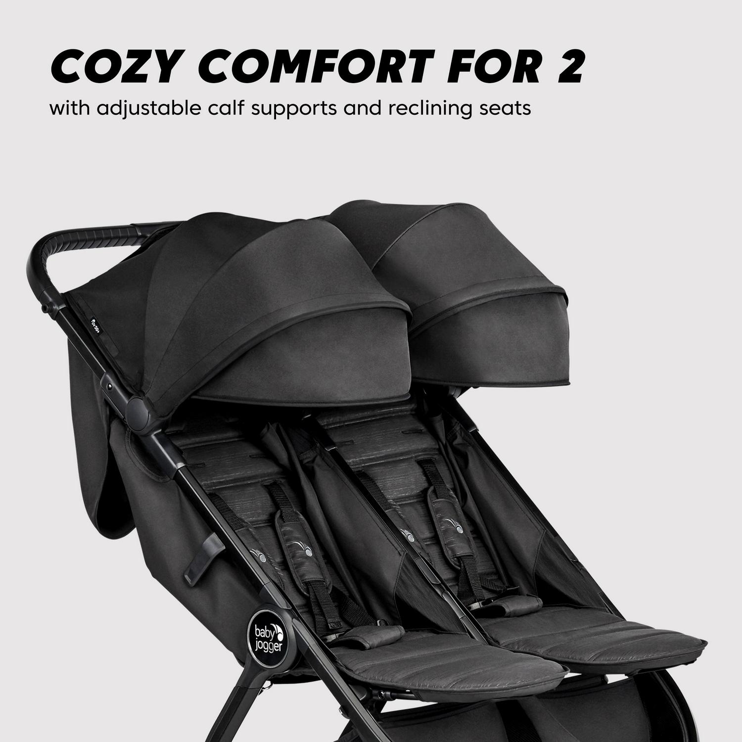 Baby Jogger City Tour 2 Double Stroller. Pitch Black - Image 3