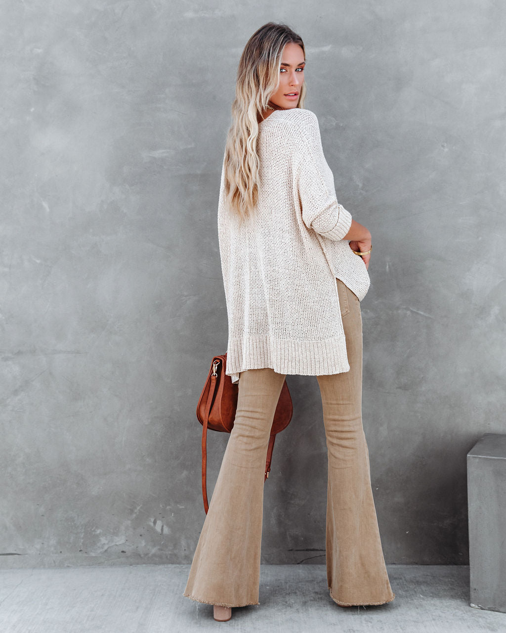 Sienna Oversized Knit Sweater - Natural - SALE - Se7enfashion