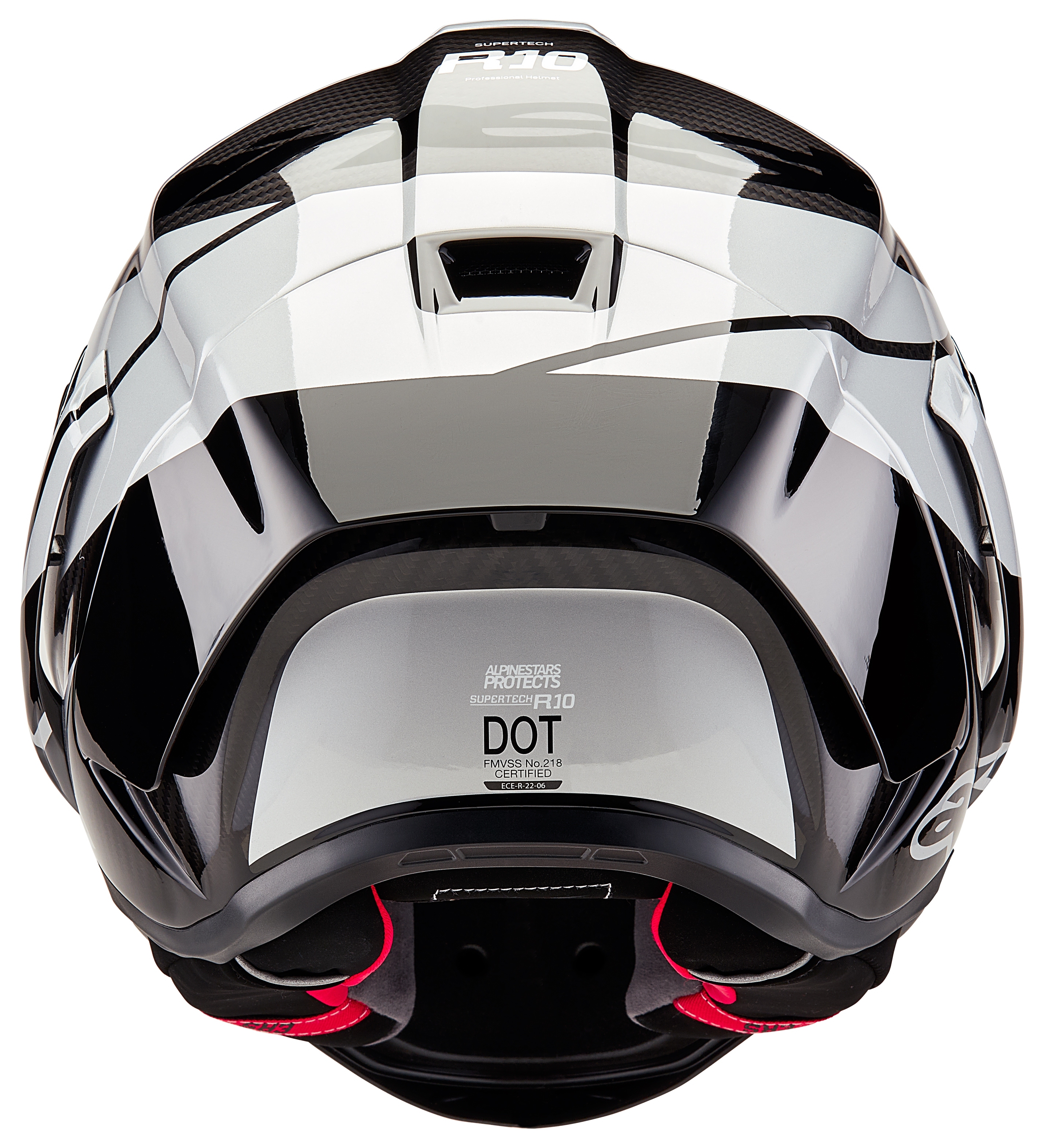 SportsBikeShop Alpinestars Supertech R10 Carbon Element Helmet Gloss Black Carbon/Silver / XL [Open Box]