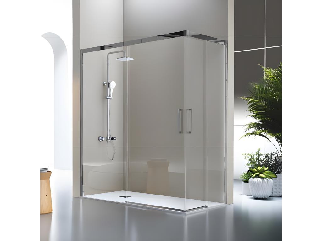 Angular de ducha 2 Fijos + 2 Puertas Correderas LUKA 70 cm