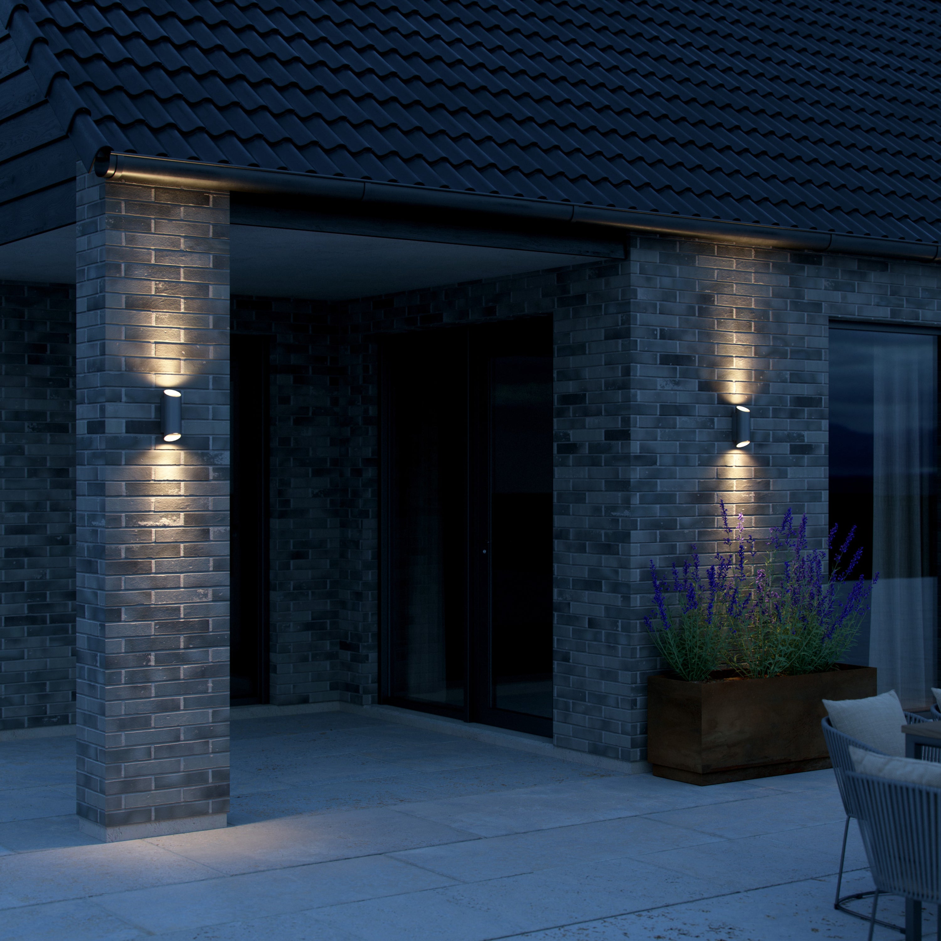 Nordlux Nico Wandlamp - Rond H 23,5 cm - Antraciet