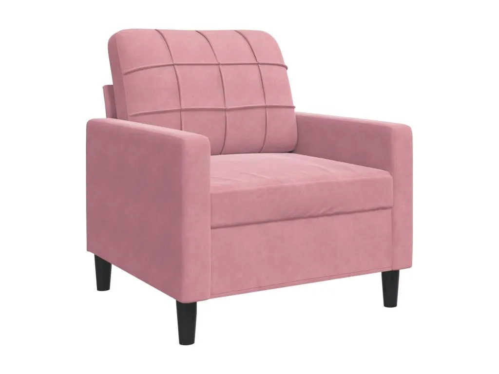 Sillón de terciopelo rosa 60 cm