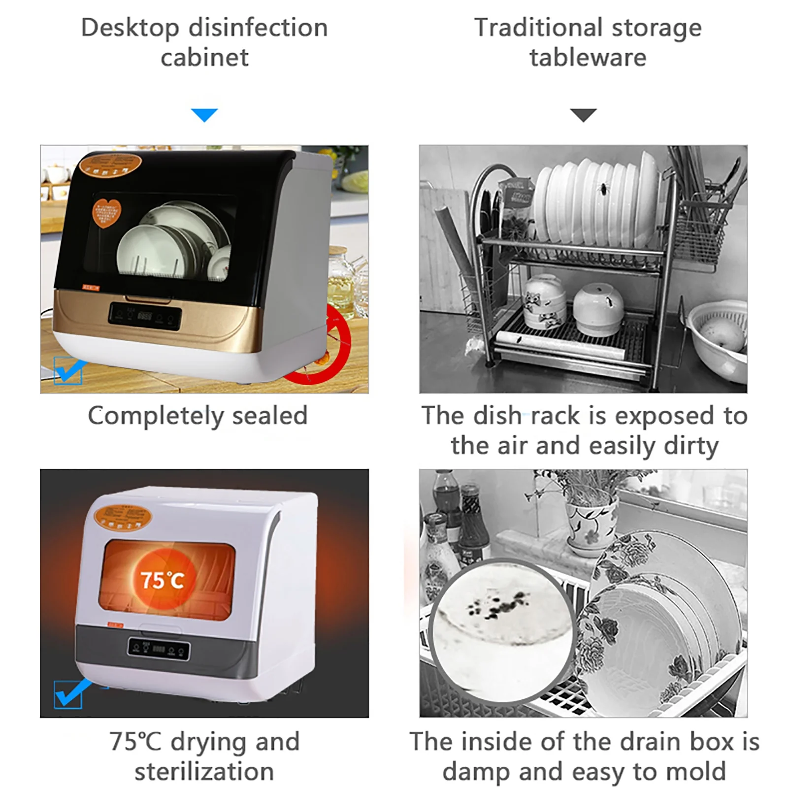 Autrinix Portable Dishwasher with 99.9% Sterilization, 3 Wash Modes & Water-saving Function, Compact Design, Perfect for Apartments & Small Kitchens - Image 7