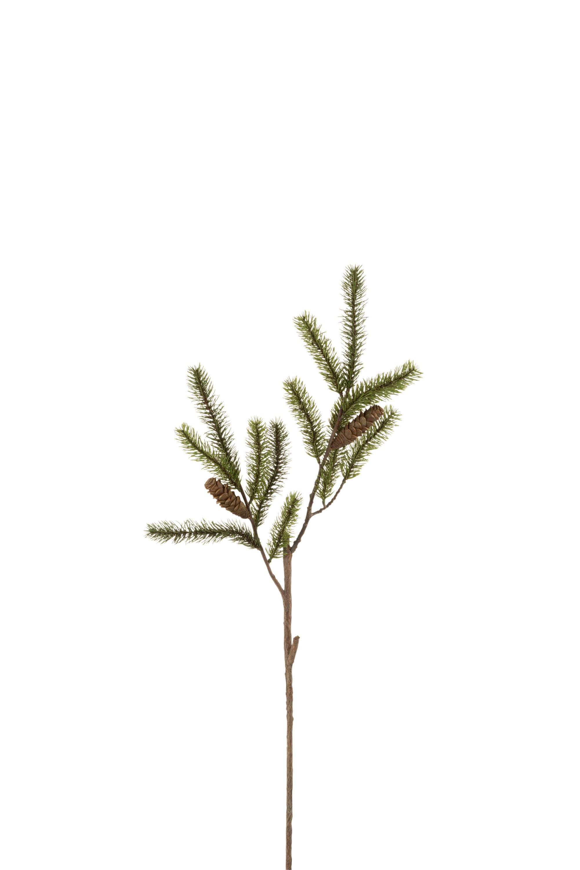 J-Line decoratie tak Dennenboom - kunststof - groen bruin -