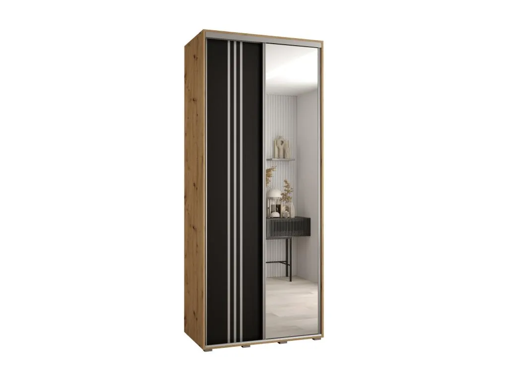 ARMARIO Vivircalido 7 DE PUERTAS CORREDERAS 235.2/110/60 2 puertas (Artisan/Negro/Plata) ltmz02716