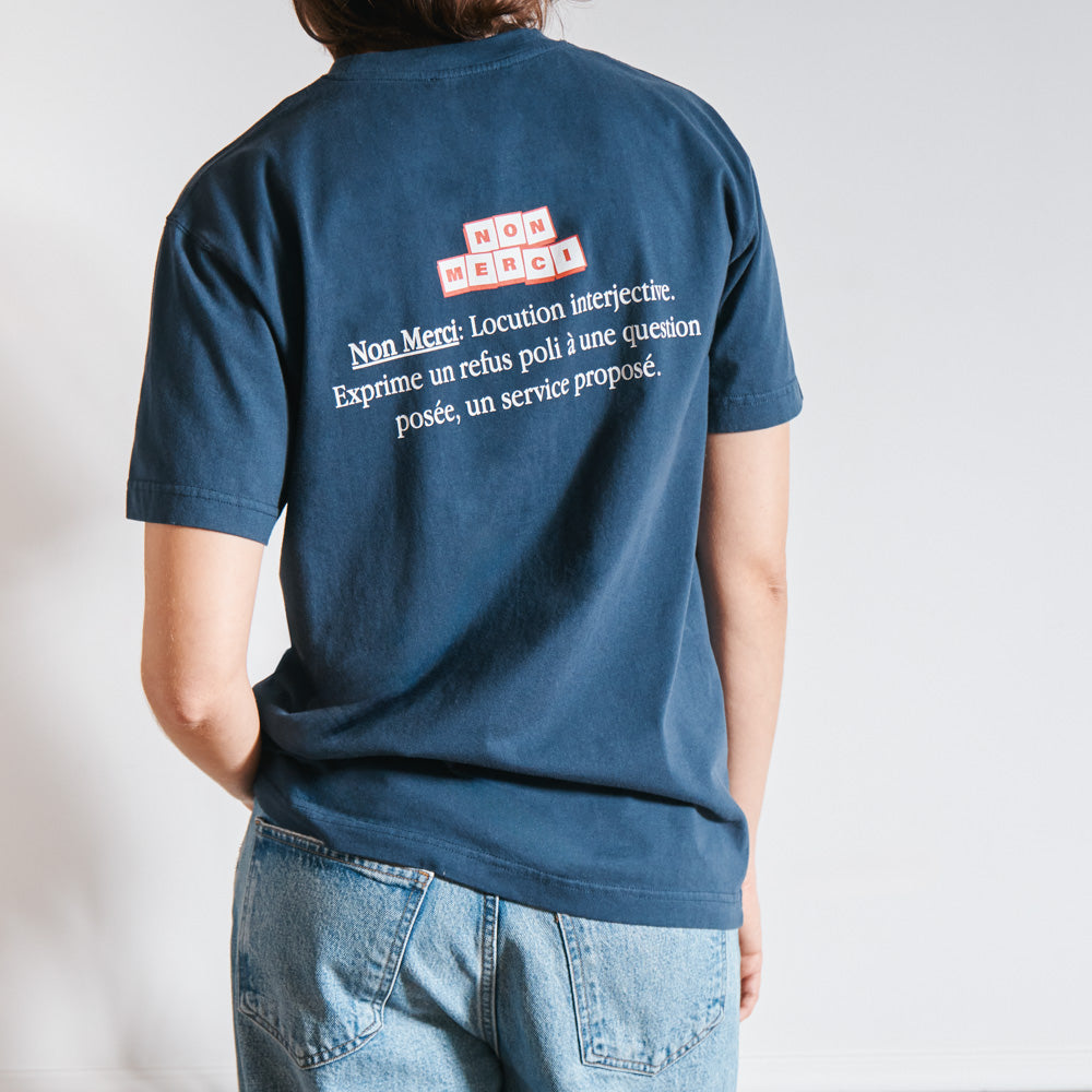 Merci - T-Shirt Enfant Non Merci - Marine