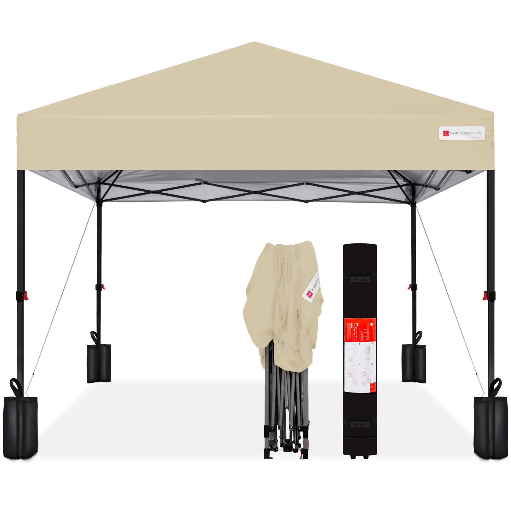 Best Choice Products 12x12ft Easy Setup Pop Up Canopy w/ 1-Button Setup, Wheeled Case, 4 Weight Bags - Navy Blue - Image 70