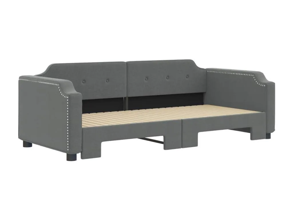 Sofá cama Casahandy en tela gris oscuro 80x200 cm minimalista