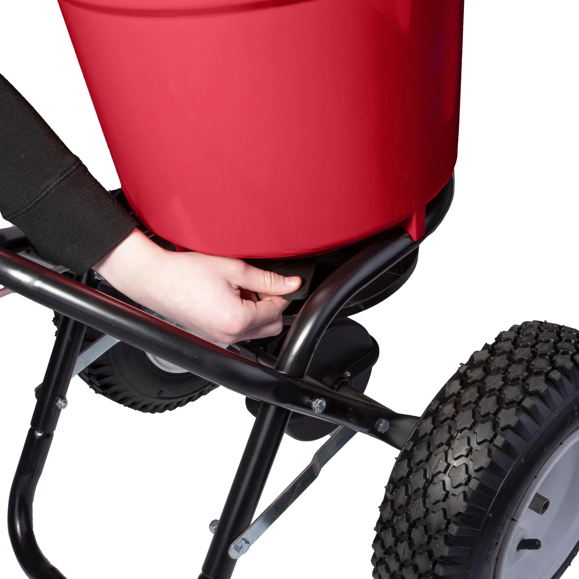 EarthWay 2150 50lb Red Commercial Broadcast Lawn Fertilizer Spreader - Image 4