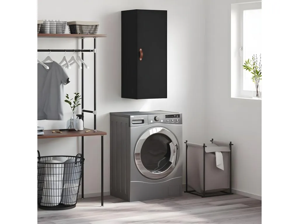 Armario de pared negro 34.5x34x90 cm 96769NAPB