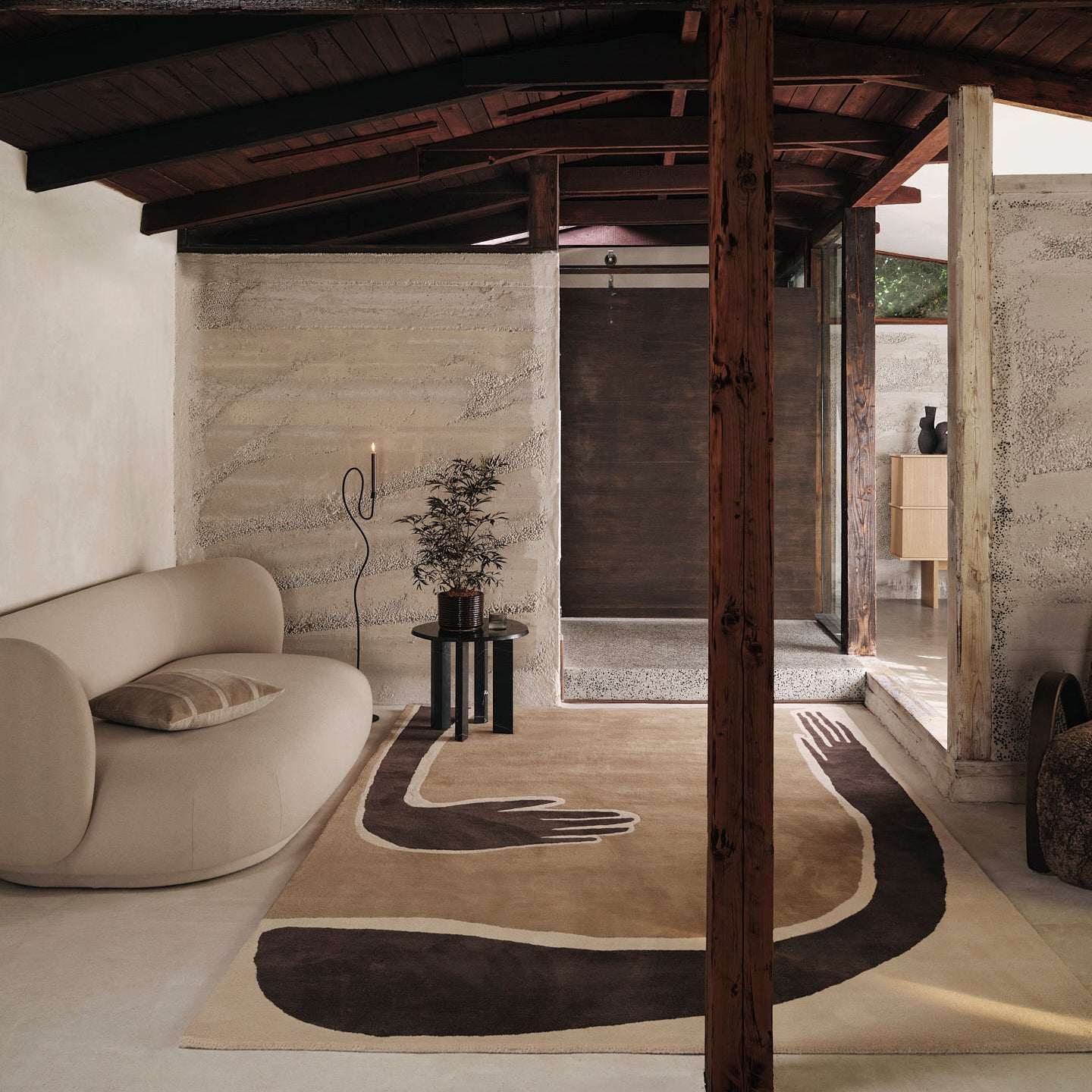 Ferm Living Pose Vloerkleed 200 x 300 cm - Dark Coffee / Off-White