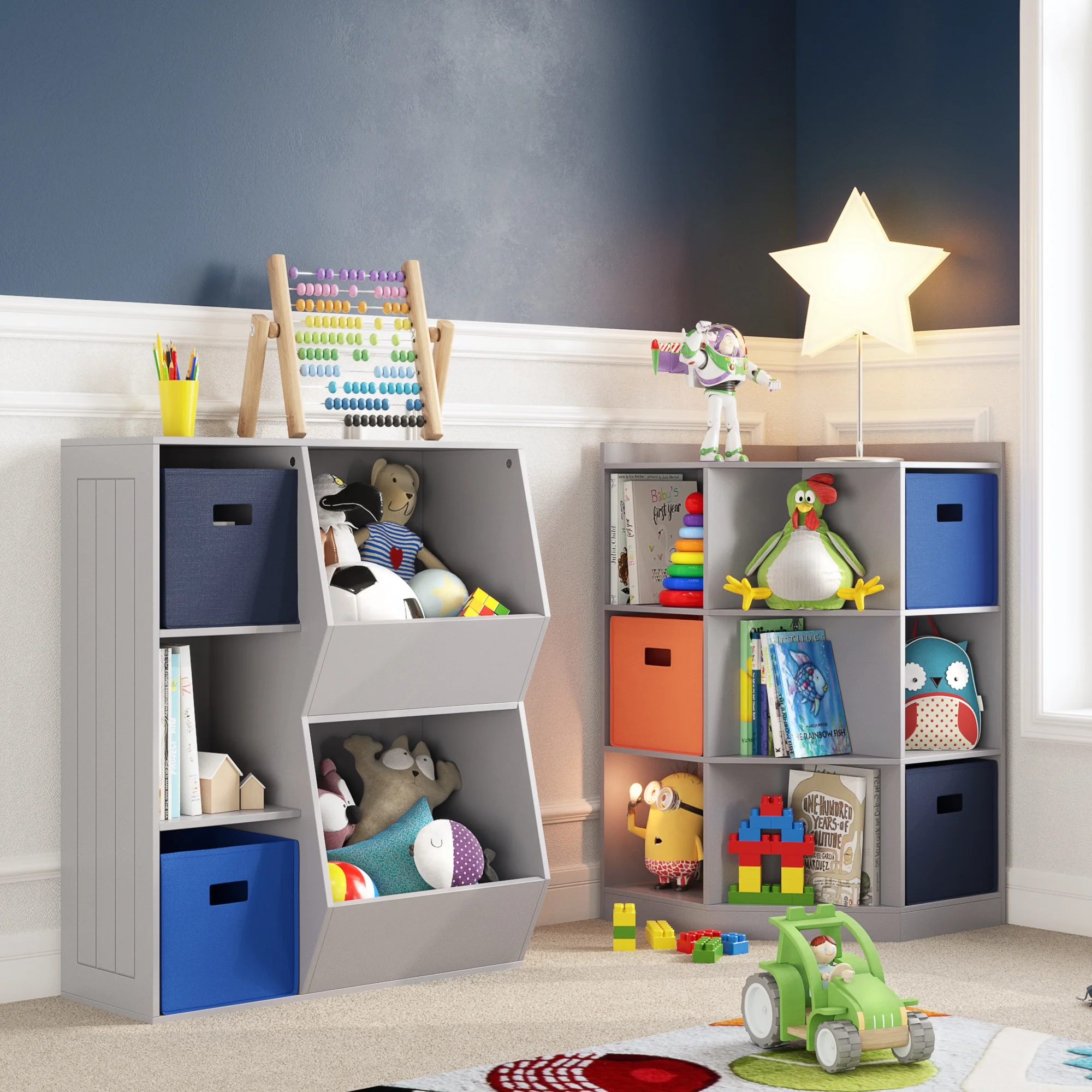 RiverRidge Kids Corner Playroom Cabinet with 6 Toy Storage Cubbies and 3 Shelves - White - Image 13