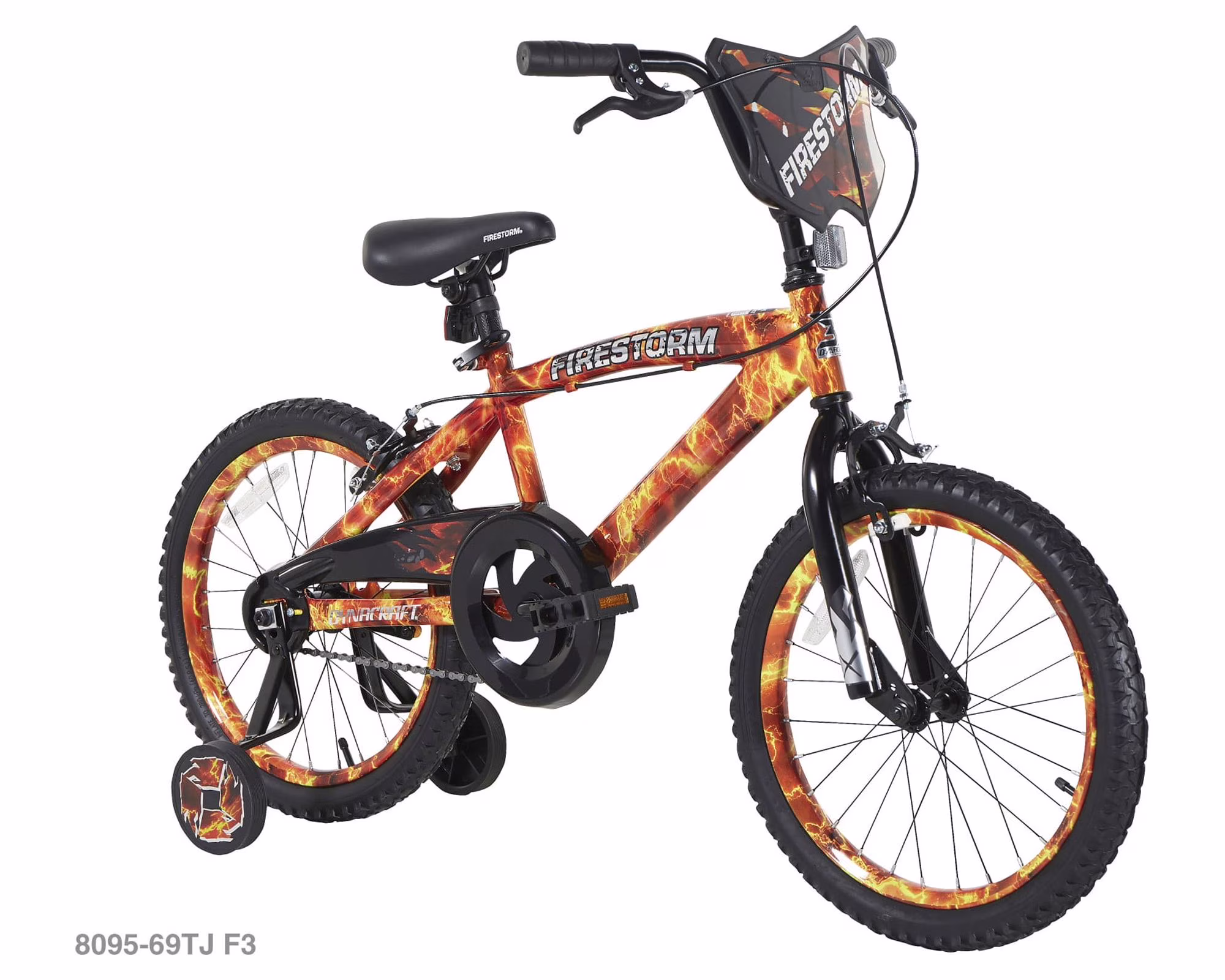 18" Dynacraft Firestorm Boys Bike, BMX, Ages 6 - 9, Durable Steel Frame(18 in/Orange)