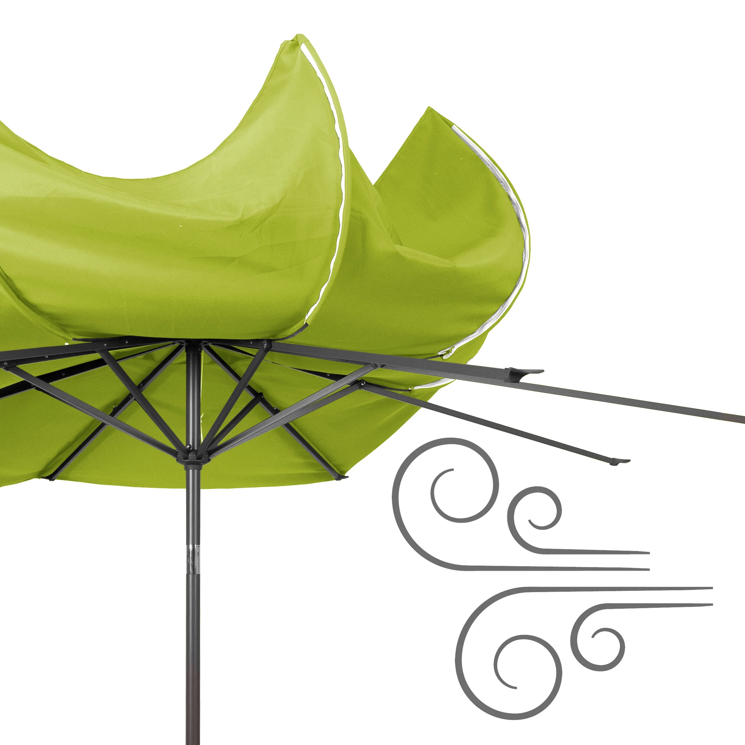 CorLiving 10 Foot Wind Resistant Patio Umbrella, Outdoor Parasol with Crank Tilt, Round Market Umbrella for Patio, Umbrella with Crank, Tilt Umbrella, Outdoor Umbrella, White - Image 23