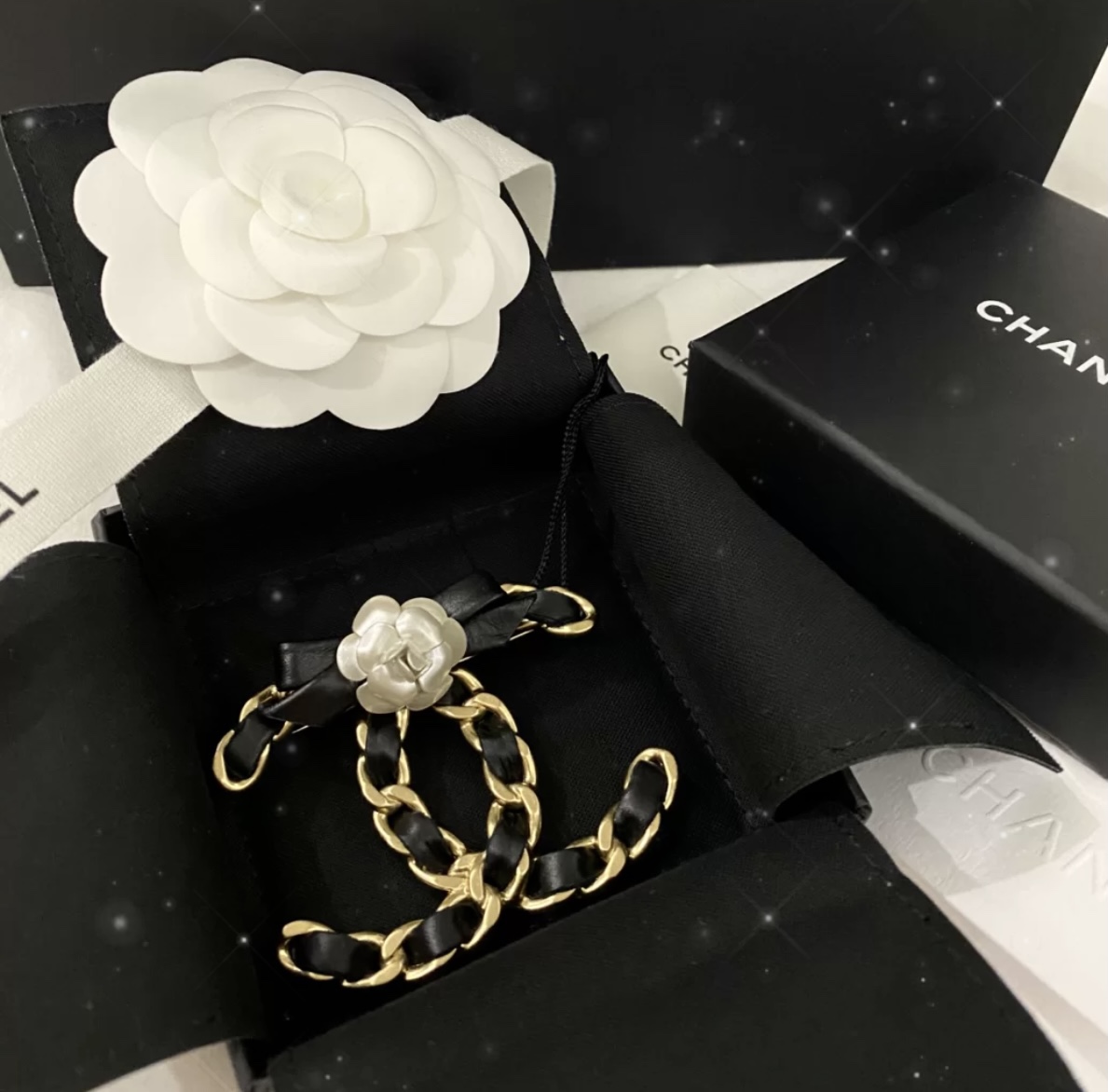 Vintage Chanel Camellia Leather Brooch - Original Replica Club