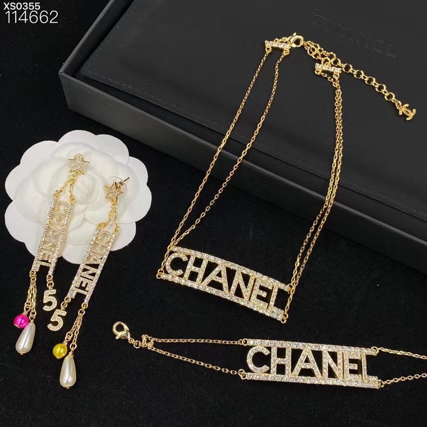 Chanel Monogram Earrings Bracelet Necklace - Original Replica Club
