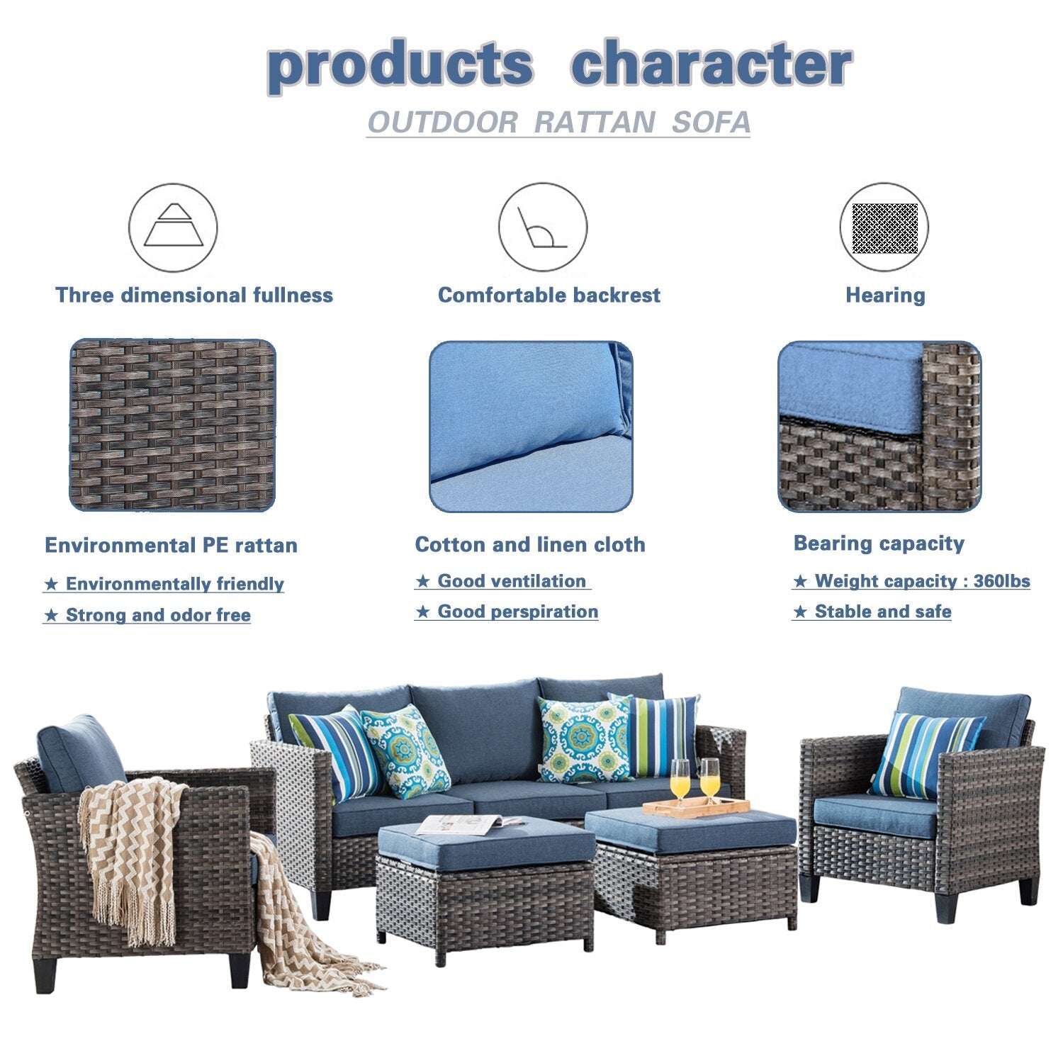 Burhans 5 - Person Seating Group with Cushions?(Set of 5)