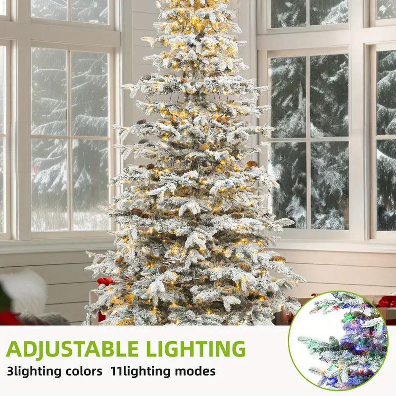 1 9ft pre lit christmas pre decorated 1818 820 led and 80 cones for and details 2