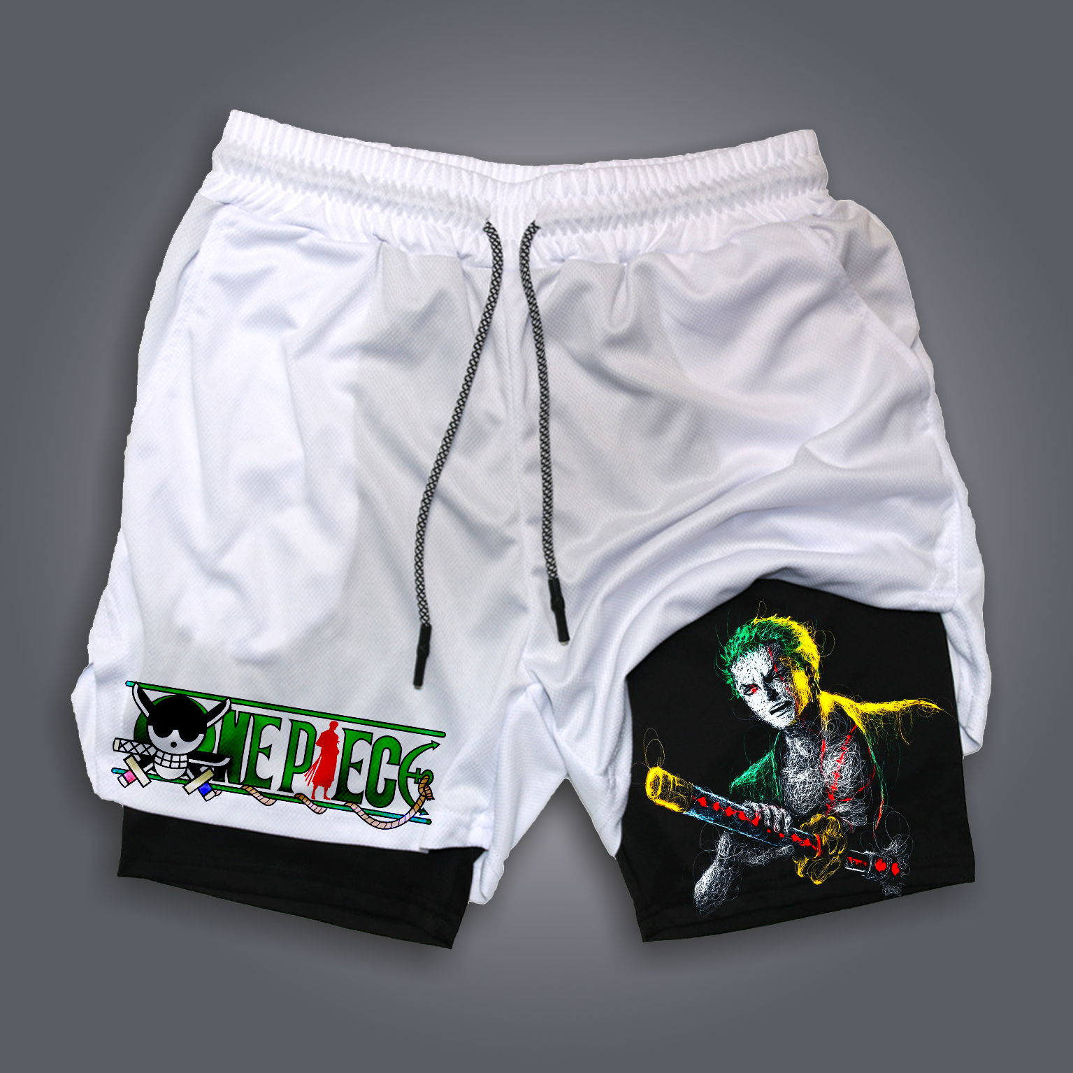 Unisex Anime Print Drawstring Comicssoul Shorts