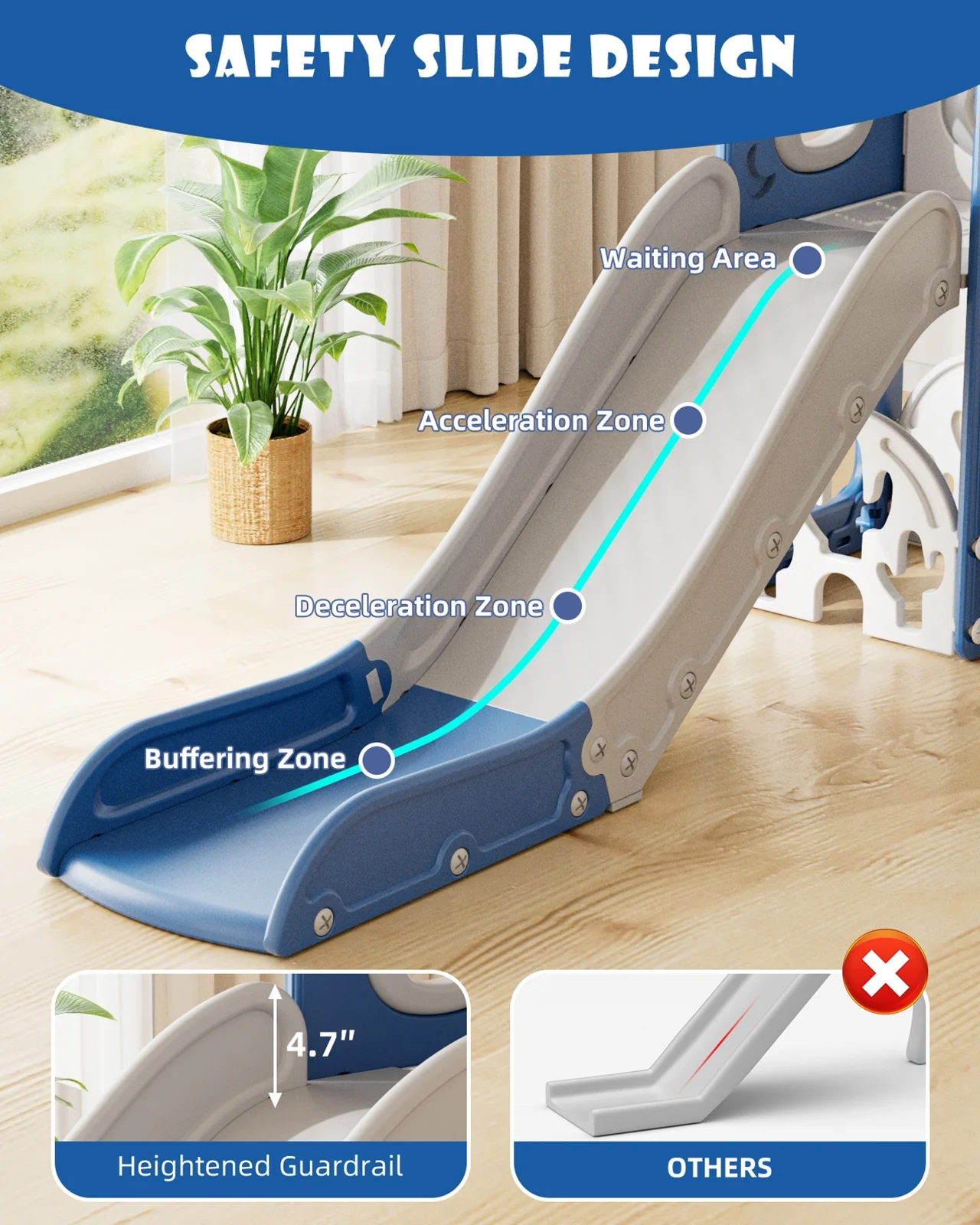 Korimefa 11-in-1 Toddler Slide Set with Golf, Basketball Hoop, Kids Slide for Toddlers Age 1-4, Climber Slip and Slides, Baby Outdoor Toys - Image 2