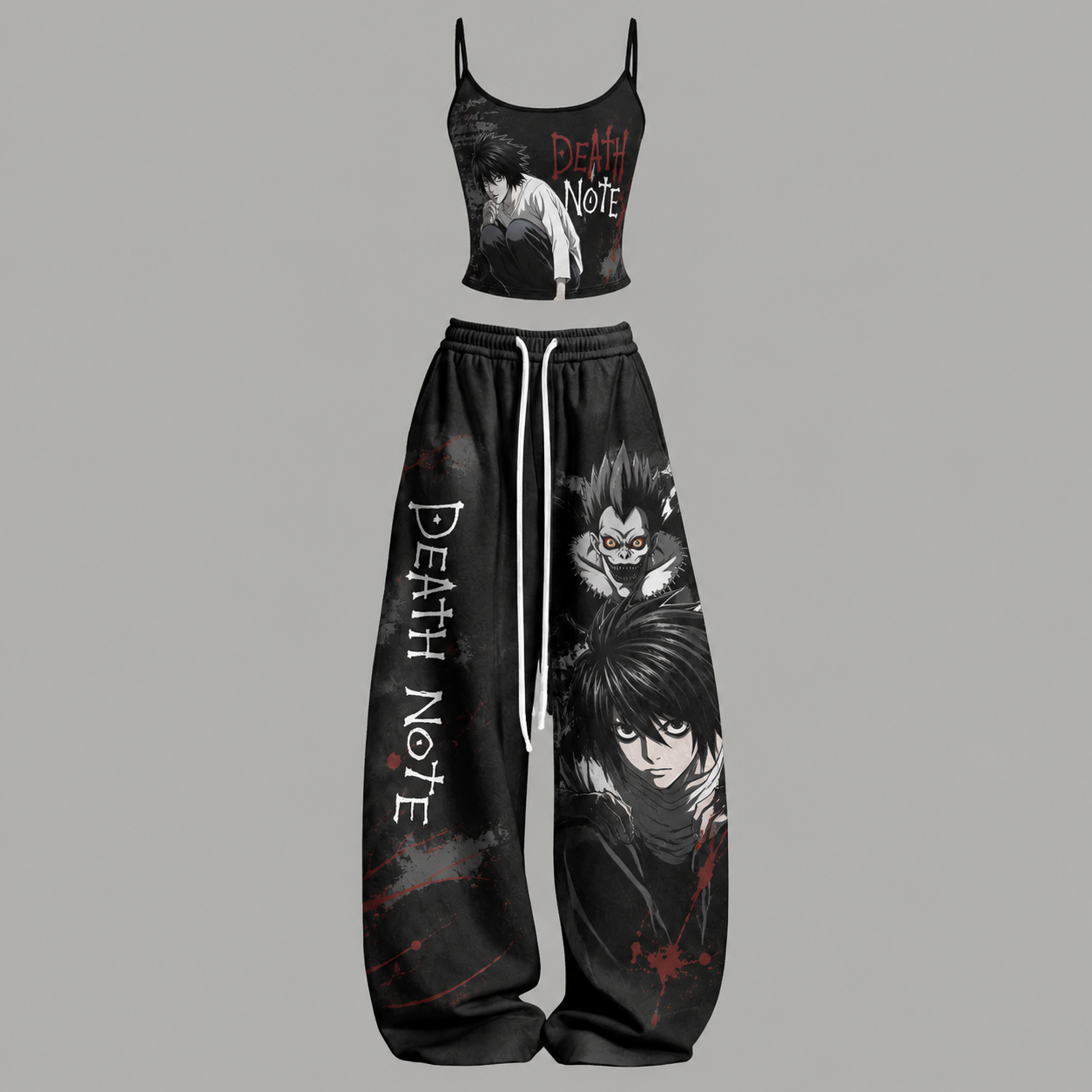 Death Note Top & Elasticated Trousers Two-Piece Set TeeThreads Sustain the Scene with Custom Apparel