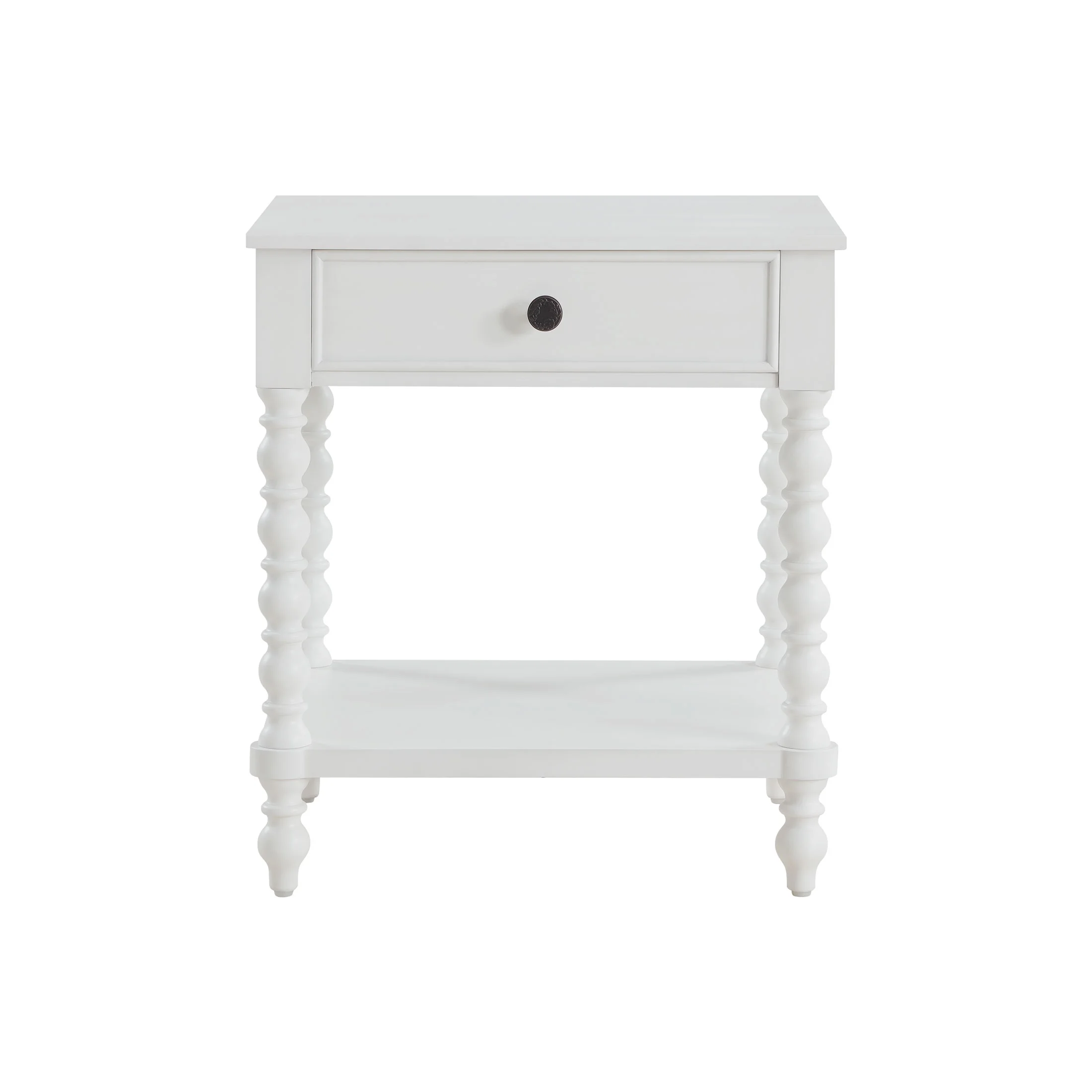 Pioneer Woman Harper Spindle Nightstand with USB Charging Ports, Adults and Teens, White Finish - Image 12