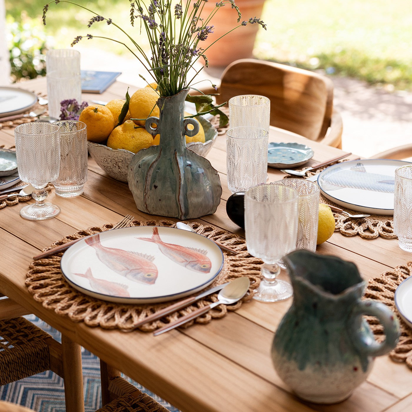 Kare Design borden - vissen - 27cm - Set van 8