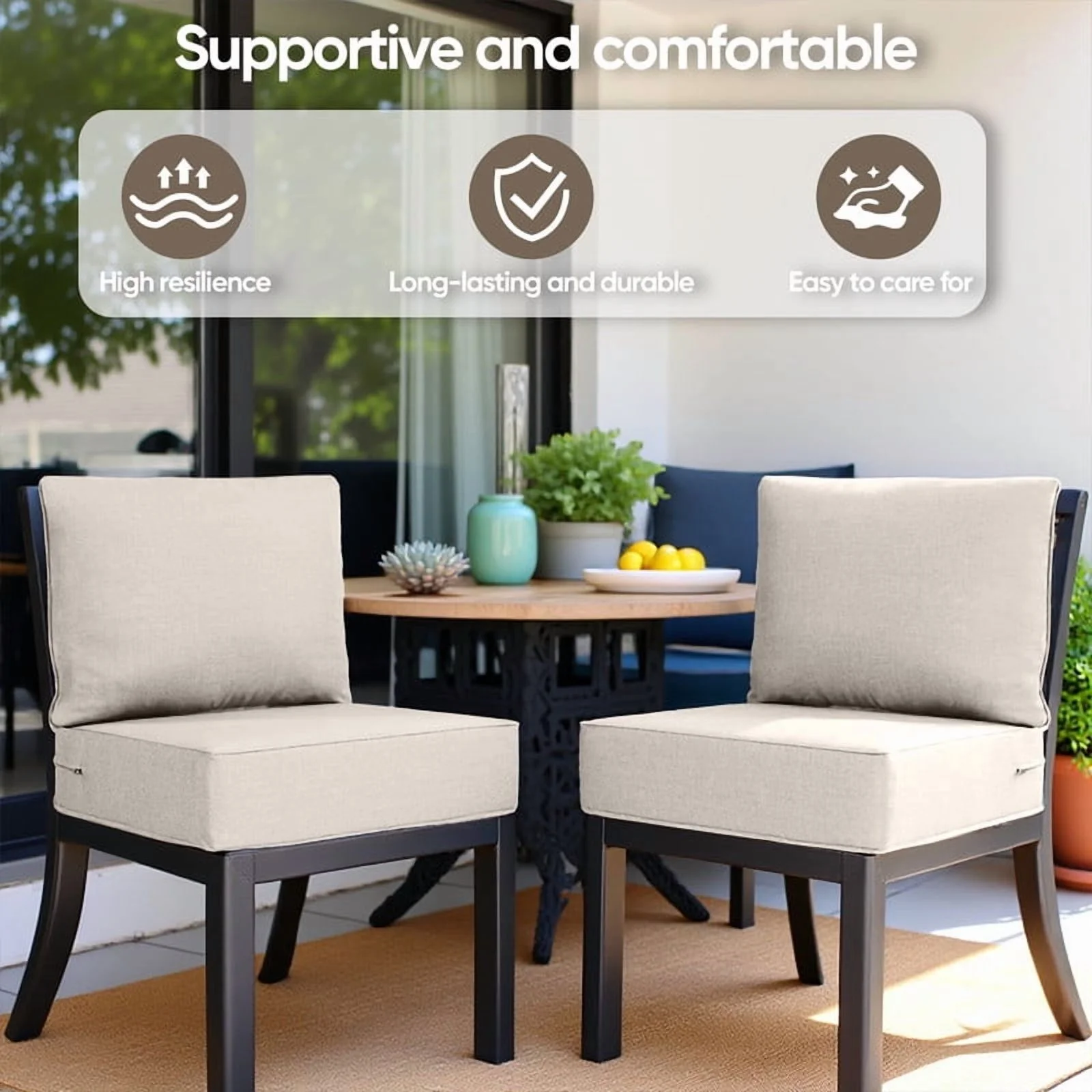 Bellefurn Outdoor Deep Seat Cushion 24 X 24 X 6 inch for Patio Furniture,Outdoor Chair Cushions Waterproof & Fade Resistant Patio Furniture Cushions for Wicker Chair, Sofa, Couch - Image 17