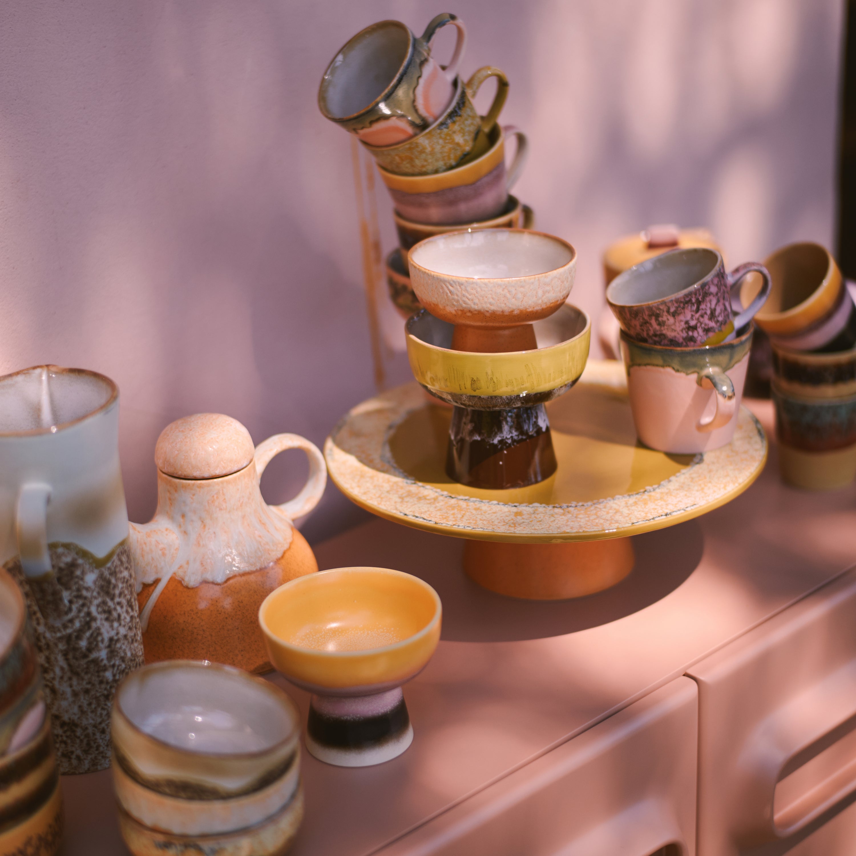 HKliving 70's Taartplateau Ø 33 cm - Papaya