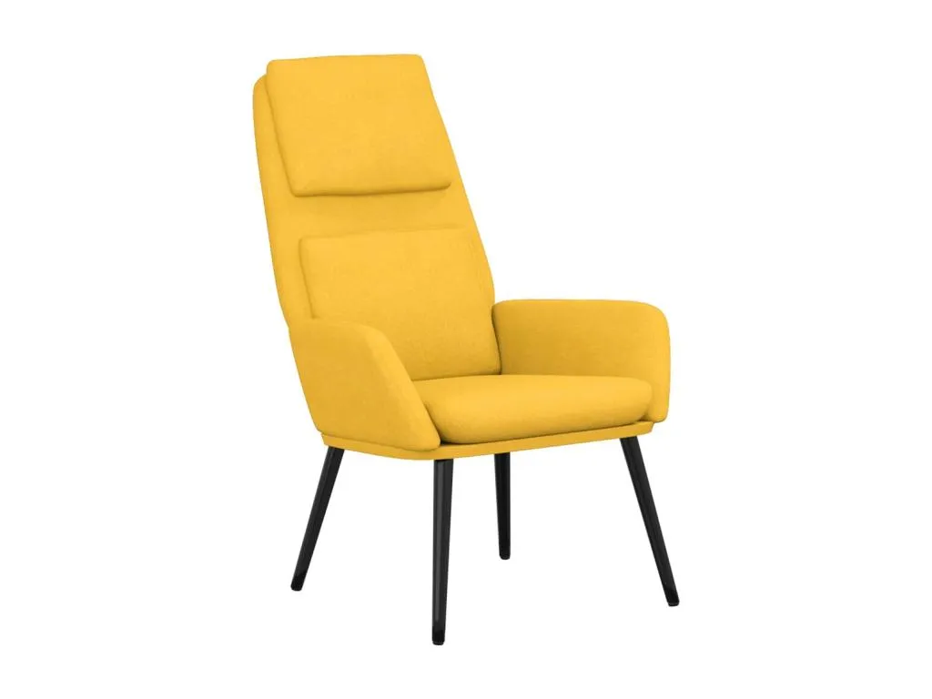 Sillón de Quietena de tela amarillo mostaza