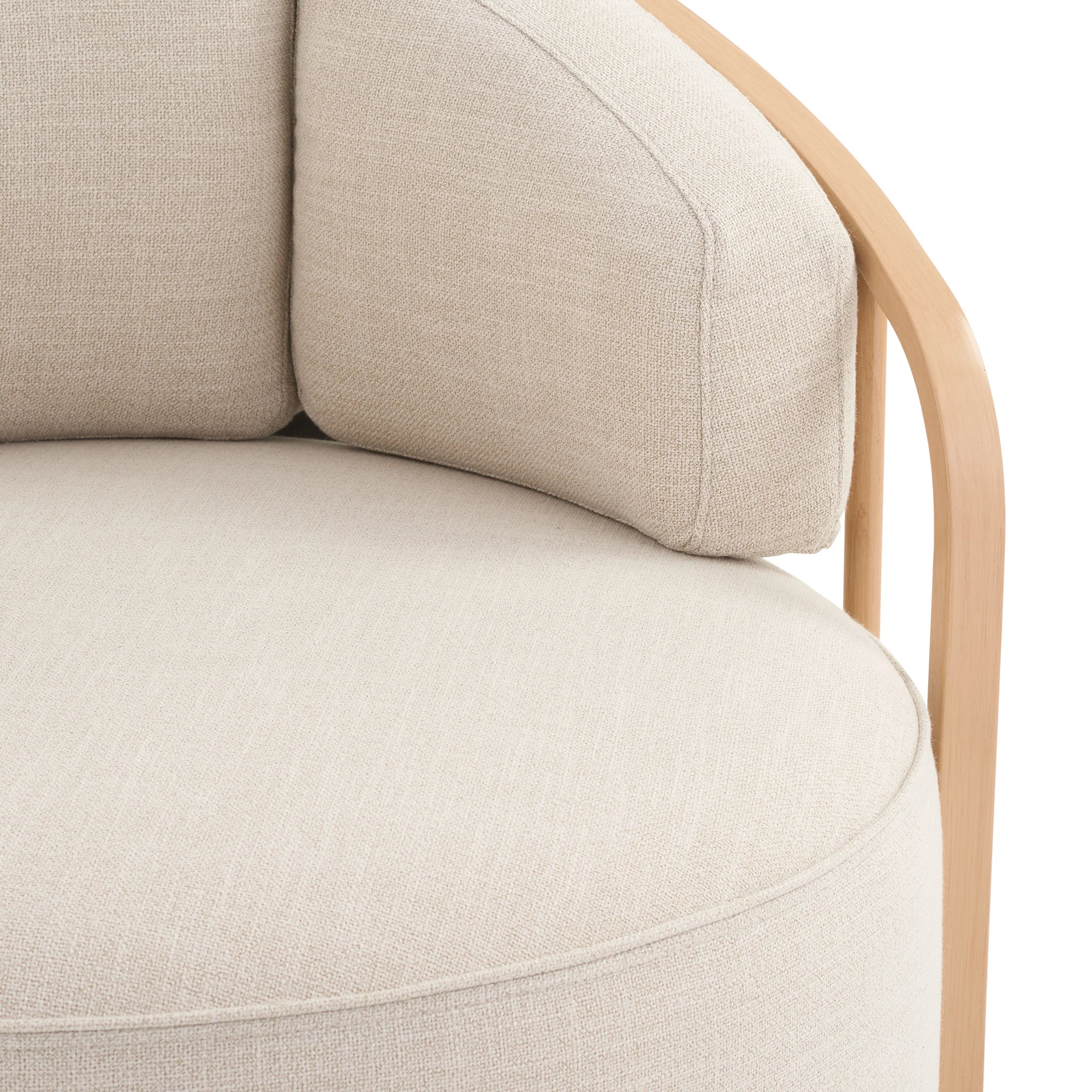 Better Homes & Gardens Lillian Swivel Birdcage Accent Chair, Cream Linen - Image 10