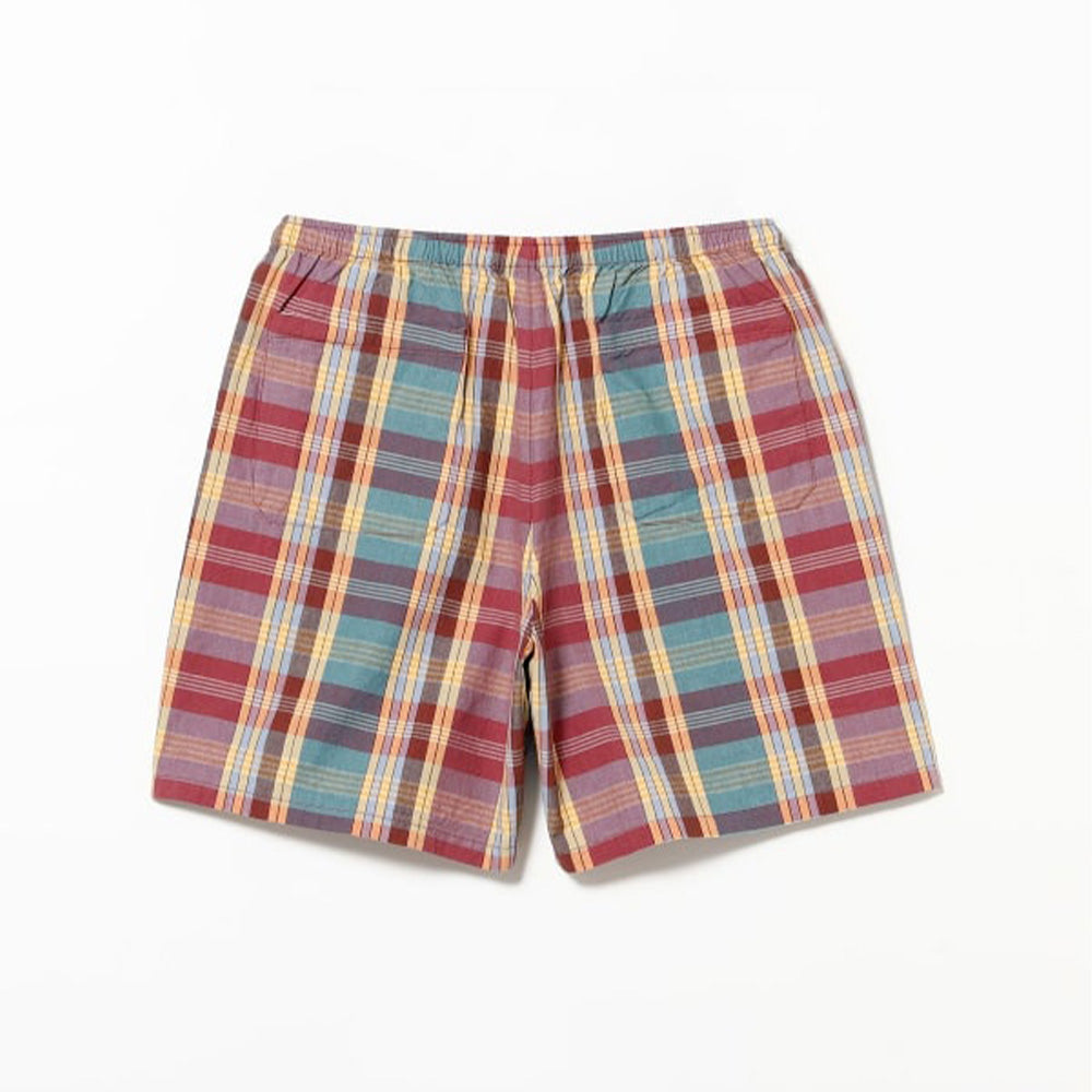Beams Plus - Short Gym Heavy Madras - Rouge