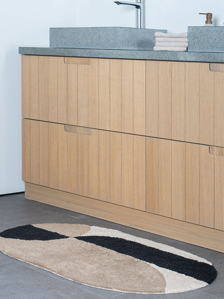 Veer Carpets - Badmat Bowie - Taupe Ovaal 60 x 100 cm