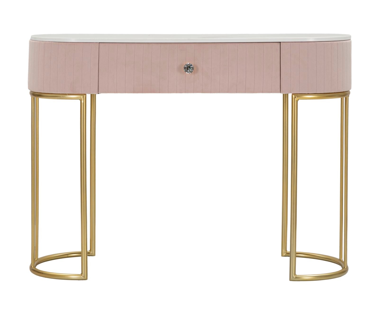 Mauro Ferretti Montpellier Console in metalen stof hout goud wit roze