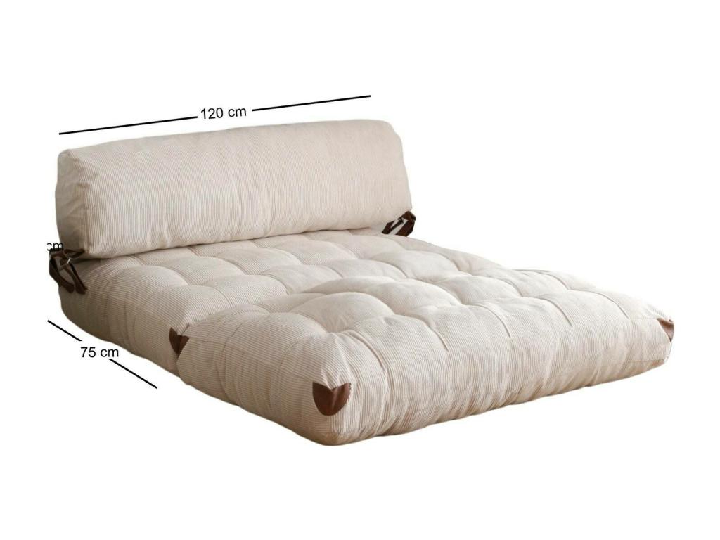 Sofá cama 2 plazas Homelyvo - Sofá transformable - Sofá para invitados - Sillón cama con almacenaje - 120x75 h79 cm - Blanco