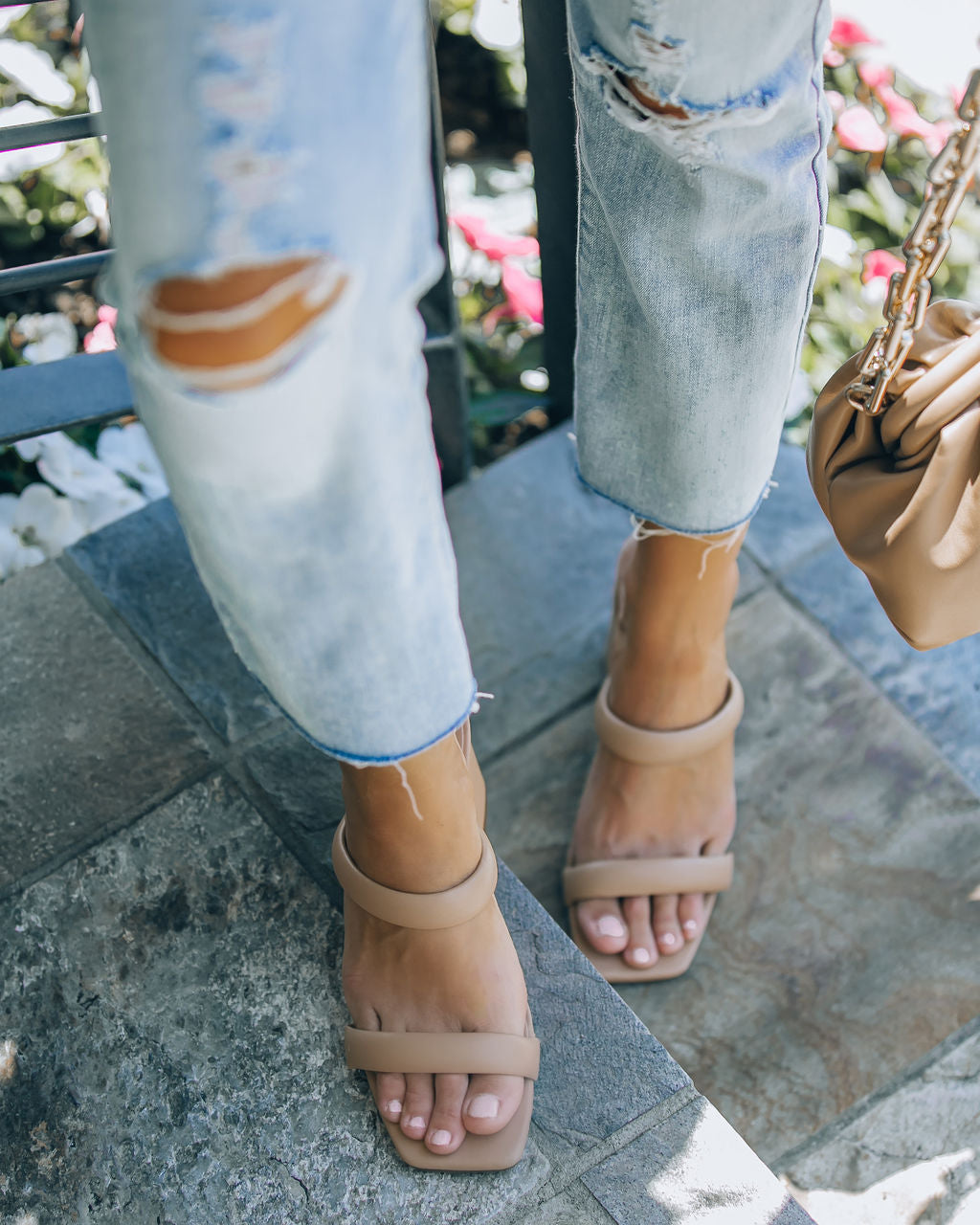 Schena Square Toe Heeled Sandal - Nude - FINAL SALE - Se7enfashion