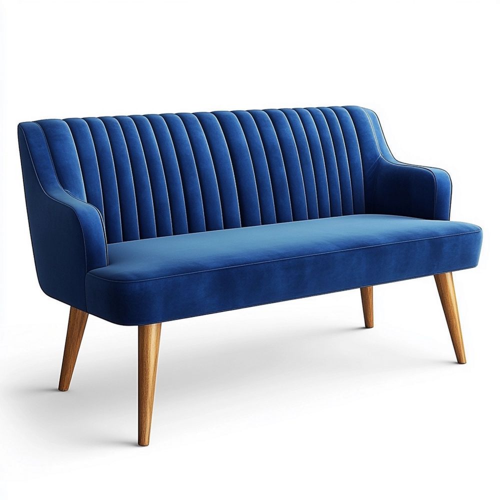 Sofá 2 Plazas Terciopelo Sala Estar 150cm Azul