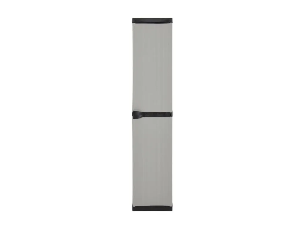 Armario de jardín con 3 estantes gris y negro 34x40x168 cm 94873YGRG