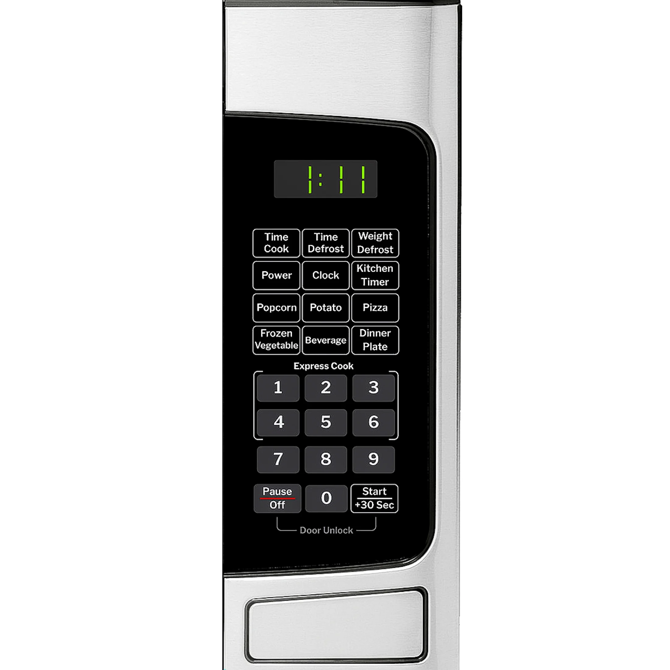 GE 1.1 Cu Ft Countertop Microwave Oven, 950W, Stainless Steel, One-Touch Cooking, Turntable, Auto Defrost, Child Lock, Model GCST11N1WSS - Image 2