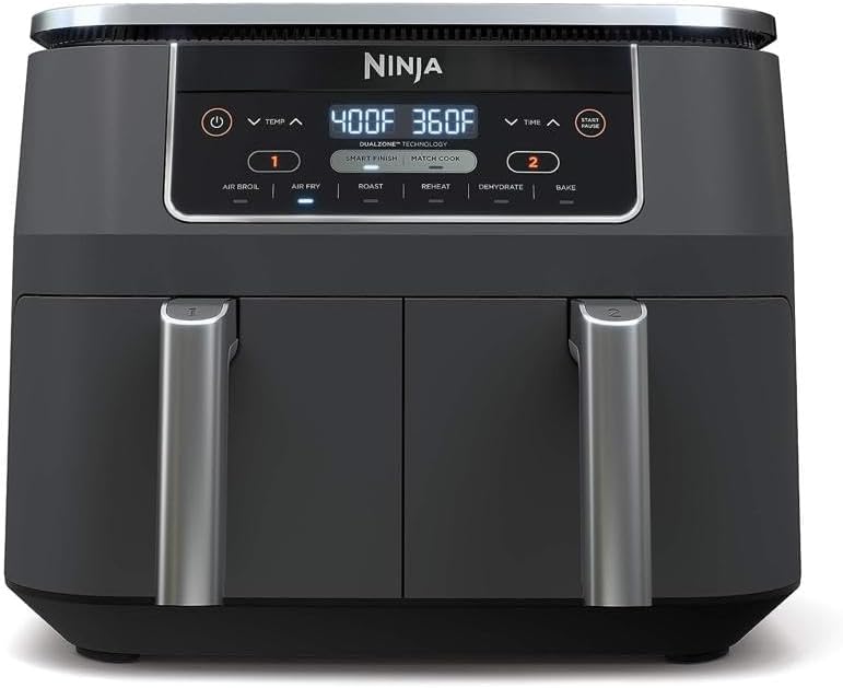 WAYFAIR Ninja Air Fryer, Thermometer, Roast, Bake, Air Fry, Crisps, Broil, Reheats, Keep Warm, 6-In-1, Fries, Frozen Food, Veggies, And Meat, Quick Meals, Healthy Meals, Less Oil, 10 QT, Grey, DZ550?